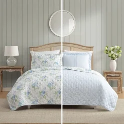 Laura Ashley Linley 3-pc. Floral Reversible Quilt Set