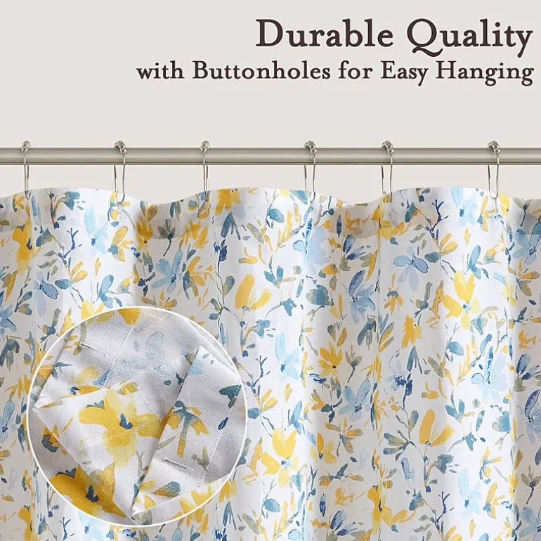 Laura Ashley Nora Floral Print Cotton Shower Curtain