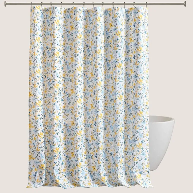 Laura Ashley Nora Floral Print Cotton Shower Curtain