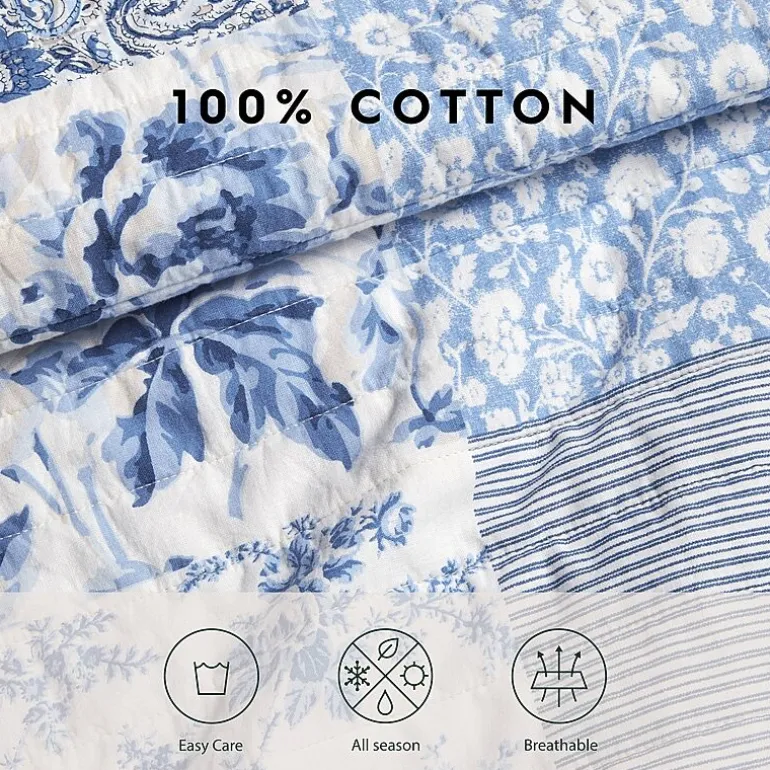 Laura Ashley Paisley Floral Reversible Quilt Set