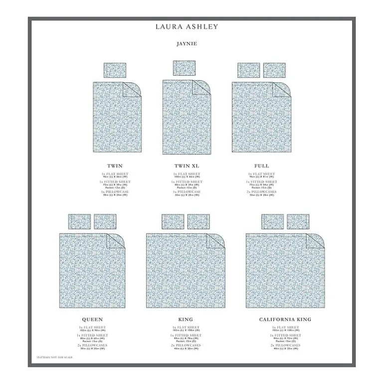 Laura Ashley 6-Pc 100% Cotton Percale Deep Pocket Sheet Set