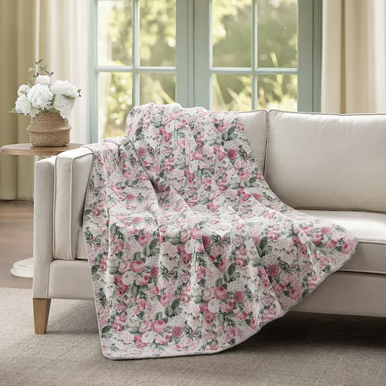 Laura Ashley Reversible Coco Plush Throw