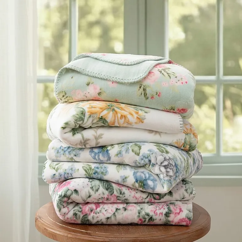 Laura Ashley Reversible Coco Plush Throw