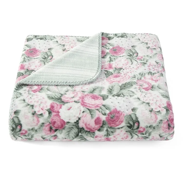 Laura Ashley Reversible Coco Plush Throw