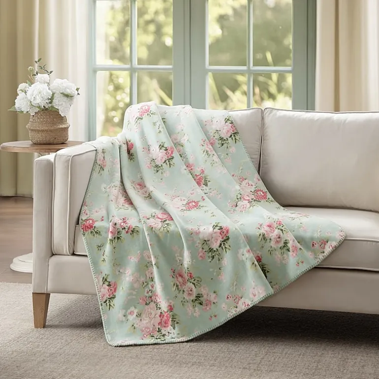 Laura Ashley Reversible Coco Plush Throw