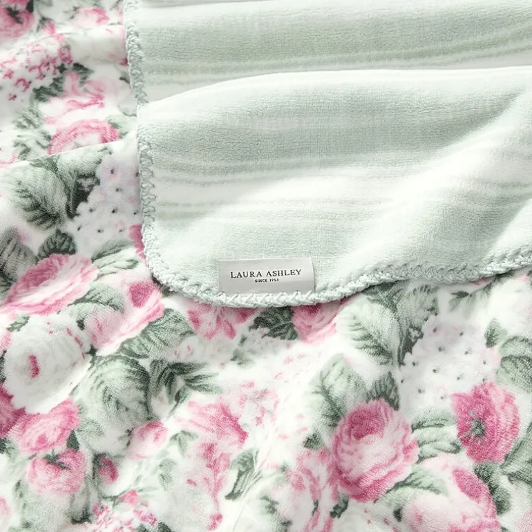 Laura Ashley Reversible Coco Plush Throw