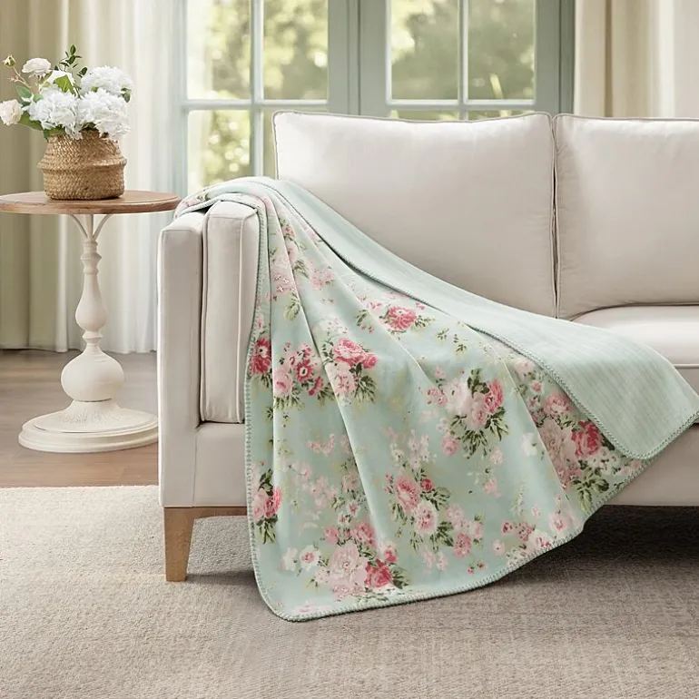 Laura Ashley Reversible Coco Plush Throw