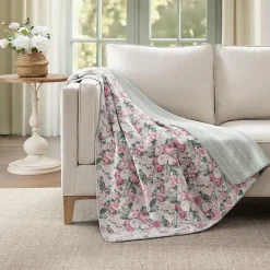 Laura Ashley Reversible Coco Plush Throw