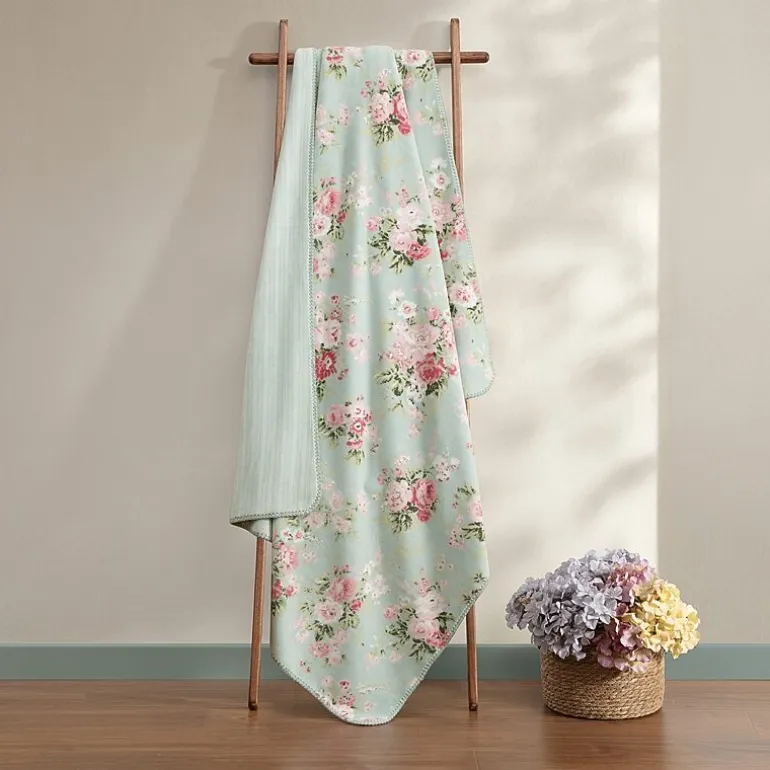 Laura Ashley Reversible Coco Plush Throw