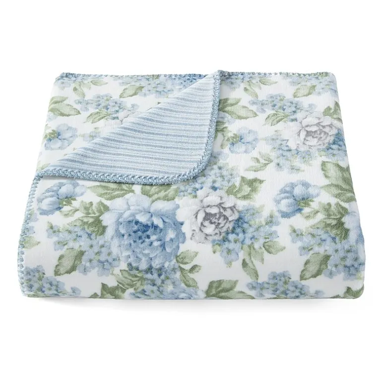 Laura Ashley Reversible Coco Plush Throw