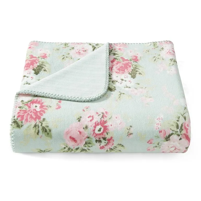 Laura Ashley Reversible Coco Plush Throw