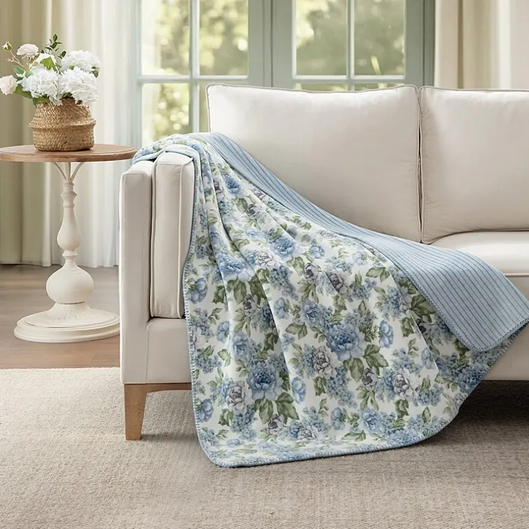 Laura Ashley Reversible Coco Plush Throw