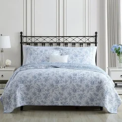 Laura Ashley Walled Garden Floral Reversible Quilt Set