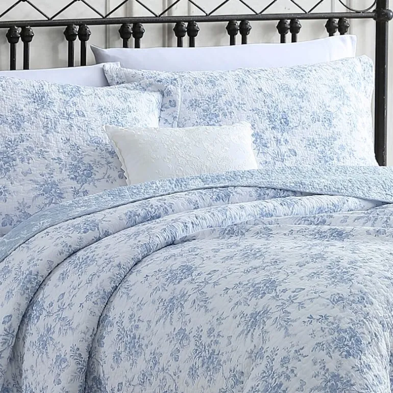 Laura Ashley Walled Garden Floral Reversible Quilt Set