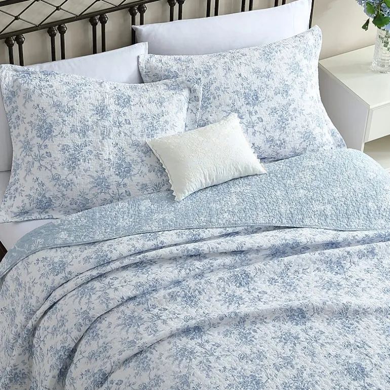 Laura Ashley Walled Garden Floral Reversible Quilt Set
