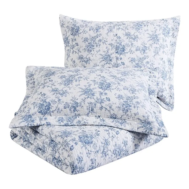 Laura Ashley Walled Garden Floral Reversible Quilt Set