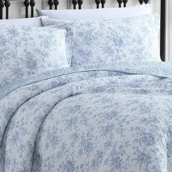 Laura Ashley Walled Garden Floral Reversible Quilt Set