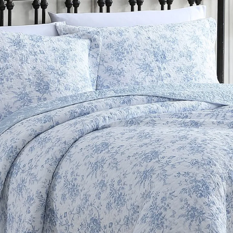 Laura Ashley Walled Garden Floral Reversible Quilt Set