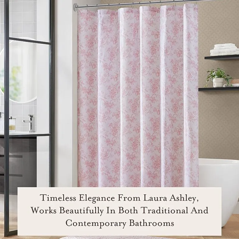 Laura Ashley Walled Garden Textured Floral Shower Curtain