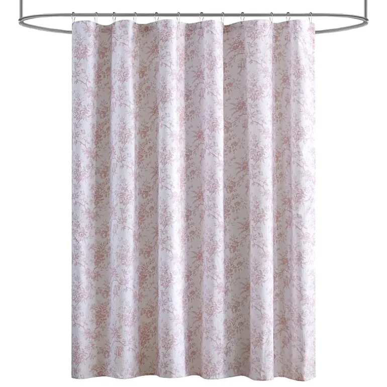 Laura Ashley Walled Garden Textured Floral Shower Curtain