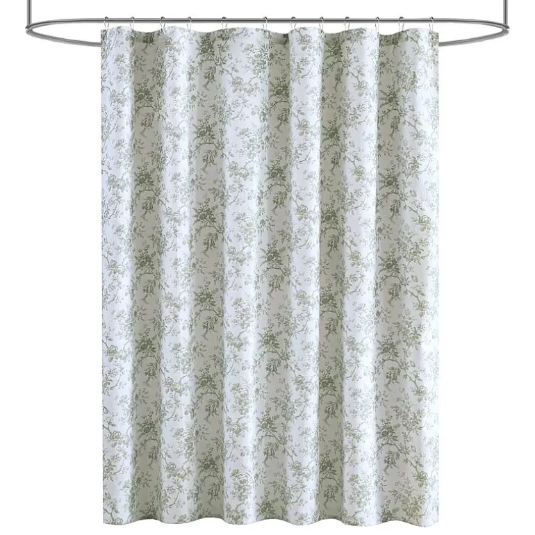 Laura Ashley Walled Garden Textured Floral Shower Curtain