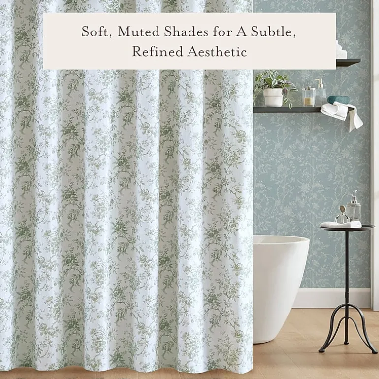 Laura Ashley Walled Garden Textured Floral Shower Curtain
