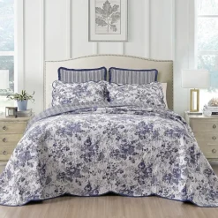 Laurel Manor Toile Garden Cotton Bedspread