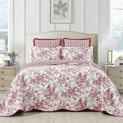 Laurel Manor Toile Garden Cotton Bedspread