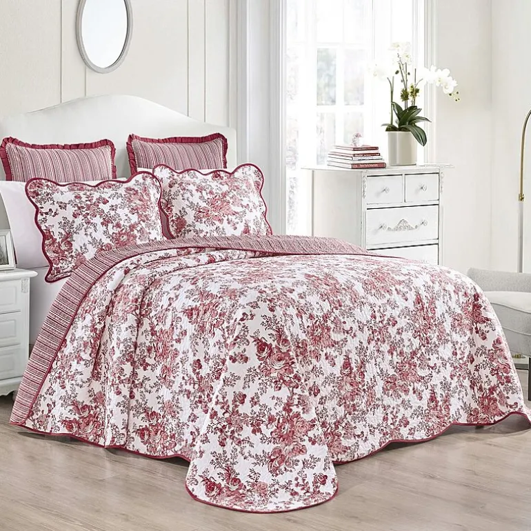 Laurel Manor Toile Garden Cotton Bedspread