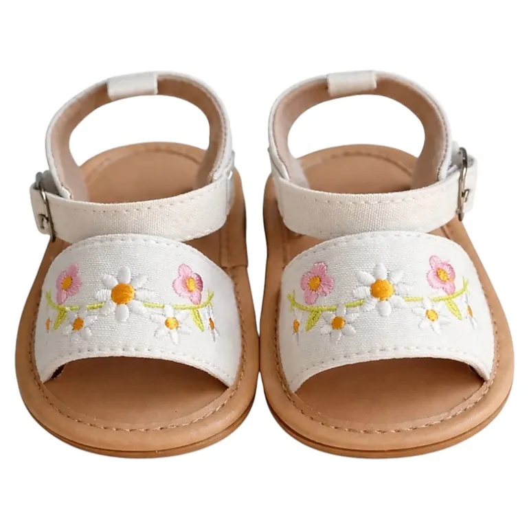Laurenza's Baby Girls Floral Embroidered Sandals