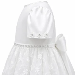 Laurenza's Baby Girls Heirloom Floral Lace Christening Gown with Bonnet