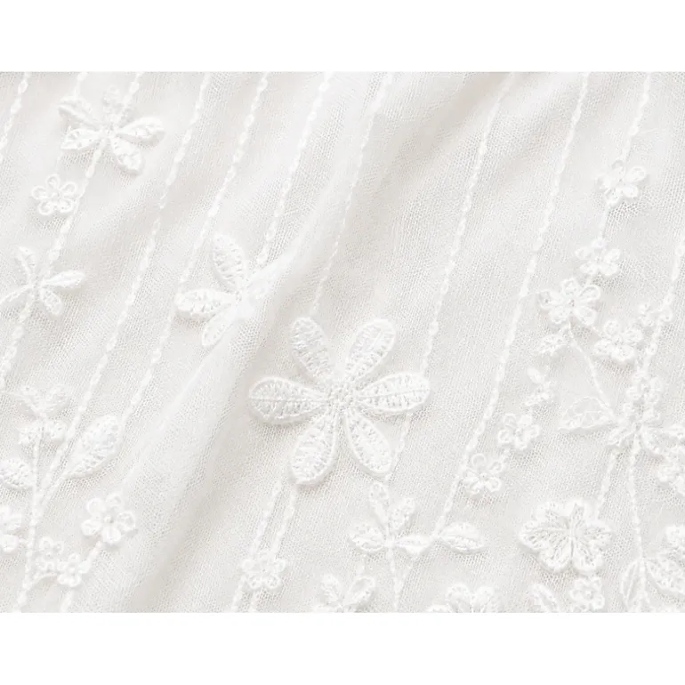 Laurenza's Baby Girls Long-Sleeve Pearl Lace Baptism Dress