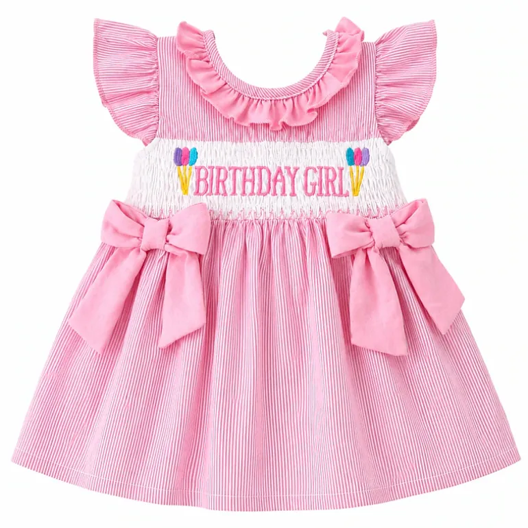 Laurenza's Baby Girls Smocked Birthday Girl Outfit Set