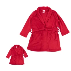 Leveret Girl & Matching Doll Solid Fleece Hooded Robe Set