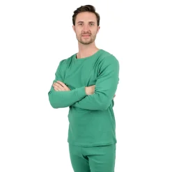 Leveret Mens 2-pc. Classic Solid Long Sleeve Cotton Snug Fit Pajamas