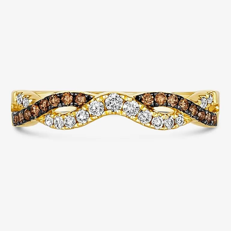 Levian Corp Le Vian Womens 1/4 CT. T.W. Natural Champagne Diamond 14K Gold Band