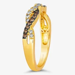 Levian Corp Le Vian Womens 1/4 CT. T.W. Natural Champagne Diamond 14K Gold Band