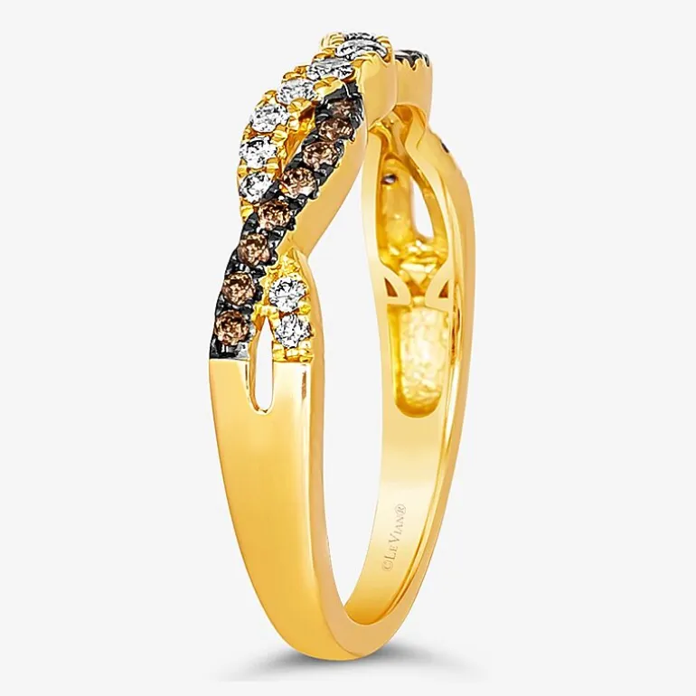 Levian Corp Le Vian Womens 1/4 CT. T.W. Natural Champagne Diamond 14K Gold Band