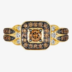 Le Vian® Ring featuring 5/8 CT. Chocolate Diamonds® 1/8 CT. Nude Diamonds™ set in 14K Vanilla, Honey or Strawberry Gold™