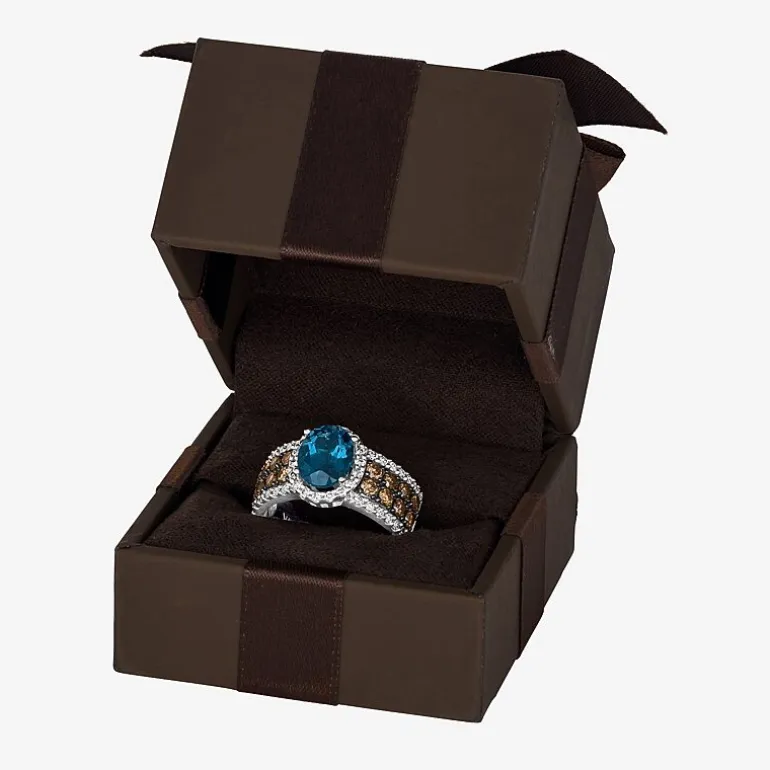 Le Vian® Ring featuring 1 1/3 CT. Peach Morganite™ 3/4 CT. Chocolate Diamonds® 1 3/8 CT. Nude Diamonds™ set in 14K Strawberry Gold®