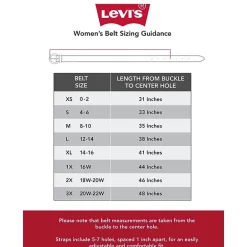 Levi's® Fully Adjustable Belt, Round Centerbar Buckle, Genuine Leather Womens Belt
