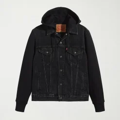 Levi's® Hybrid Hoodie Mens Denim Hooded Lightweight Trucker Jacket
