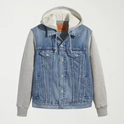 Levi's® Hybrid Hoodie Mens Denim Hooded Lightweight Trucker Jacket