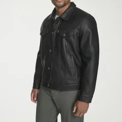 Levi's® Mens Faux Leather Midweight Trucker Jacket