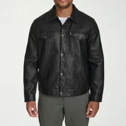 Levi's® Mens Faux Leather Midweight Trucker Jacket