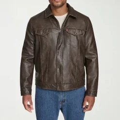 Levi's® Mens Faux Leather Midweight Trucker Jacket