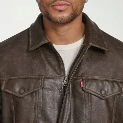 Levi's® Mens Faux Leather Midweight Trucker Jacket