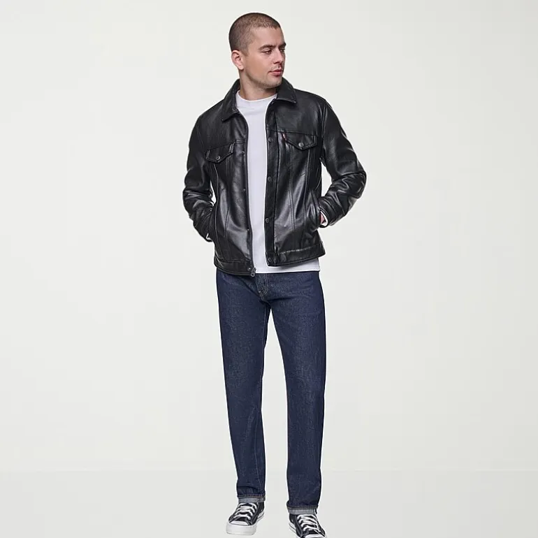 Levi's® Mens Midweight Faux Leather Trucker Jacket
