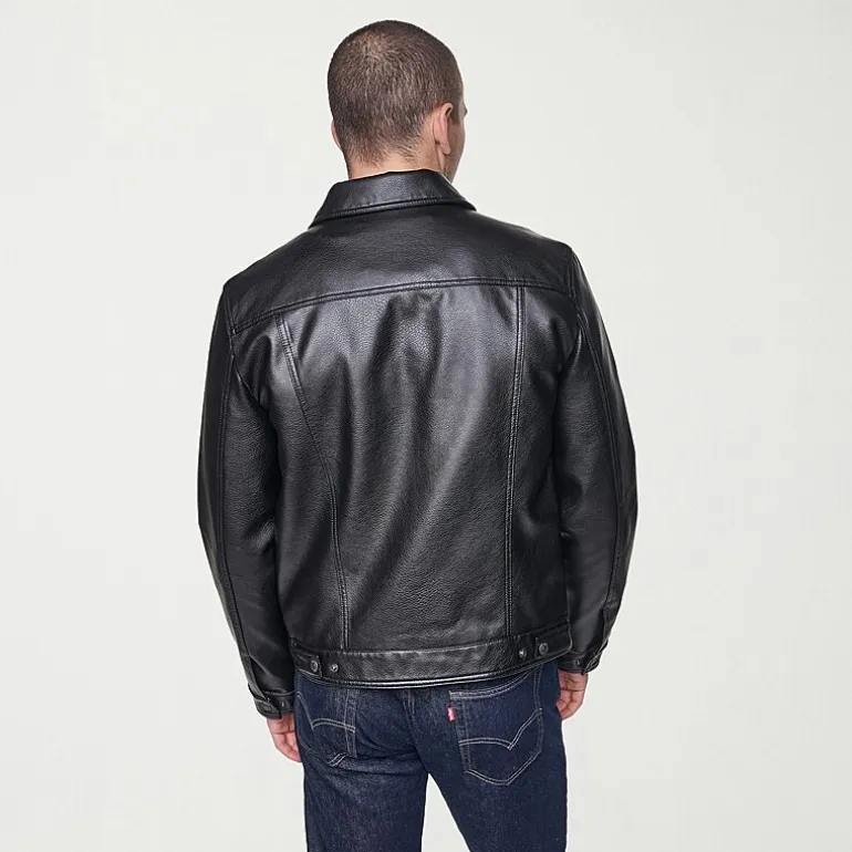 Levi's® Mens Midweight Faux Leather Trucker Jacket