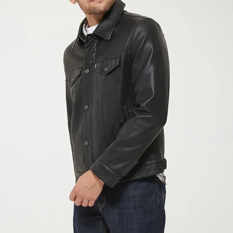 Levi's® Mens Midweight Faux Leather Trucker Jacket